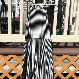 Striped Halter Skater Dress